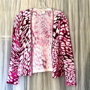 ⭐️ Les Copains cashmere bling sweater cardigan tie dyed barbiecore pink S